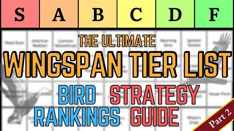 Let your opinions be seen and heard by creating your own custom tier list for free. . Wingspan tier list